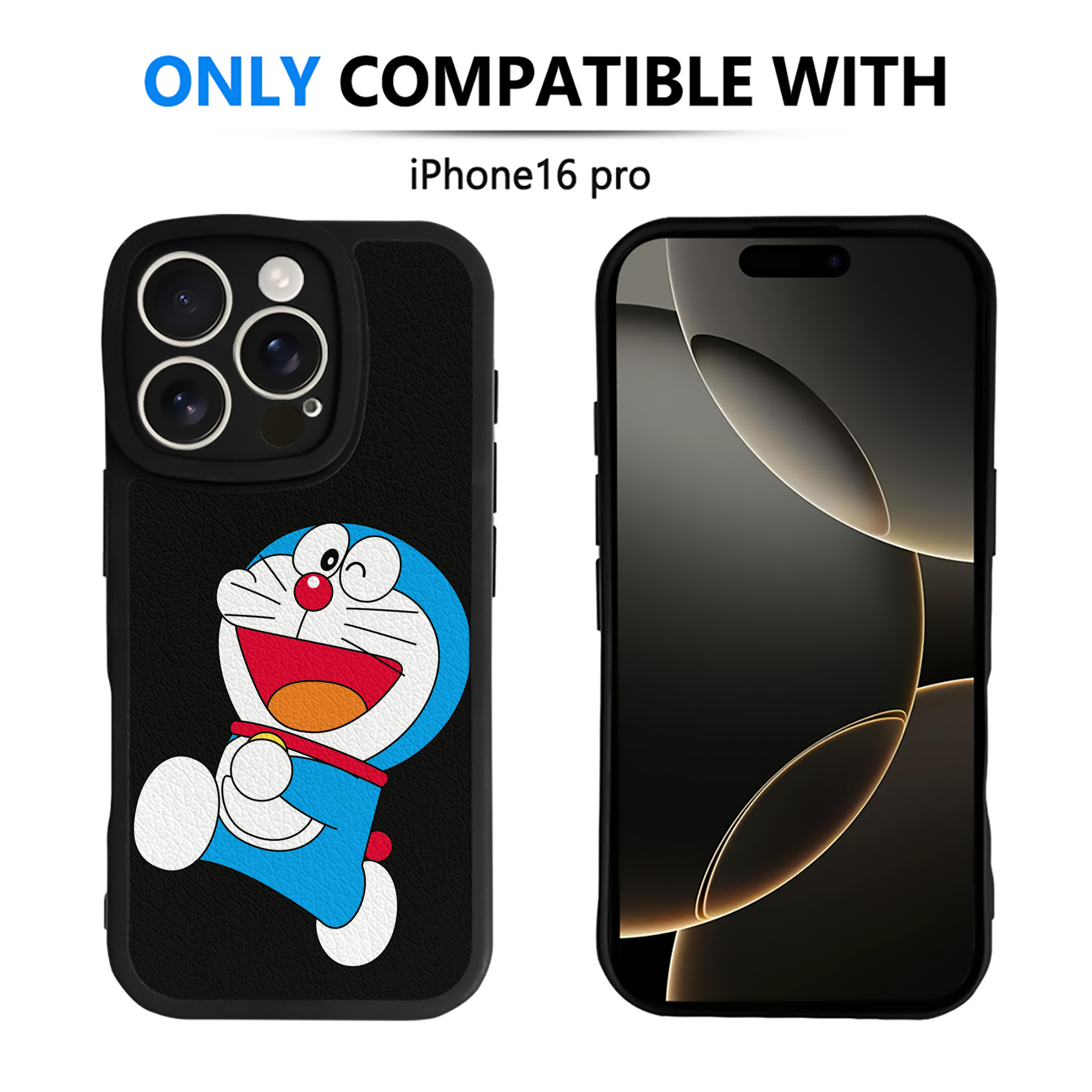 （画像用） ドラえもん Doraemon 【iPhone 16シリーズ対応】シリコンスマホケース（レザー調） 材質：シリコン